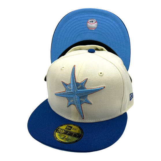 Seattle Mariners New Era Chrome White/ Royal Blue Brim With Sky Blue Bottom 59FIFTY Fitted Hat