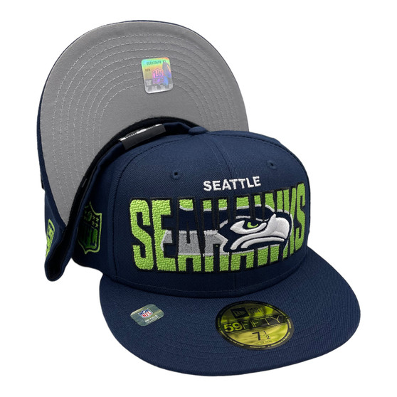 Seattle Seahawks New Era All Navy 2023 Draft 59FIFTY Fitted Hat