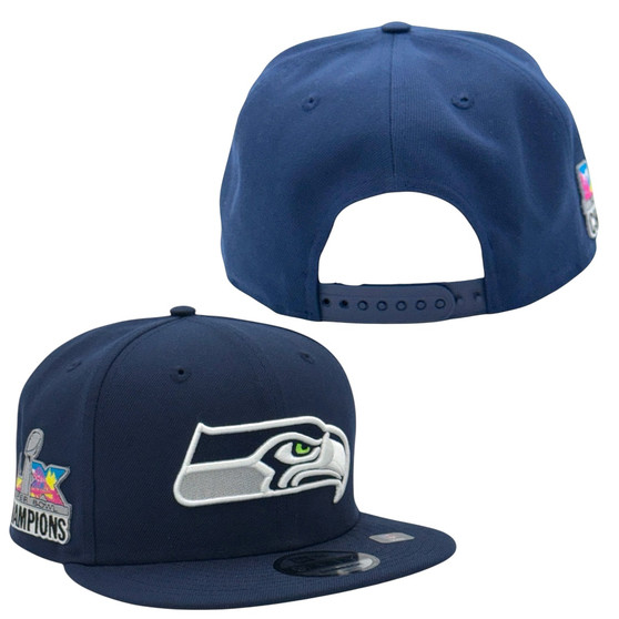 Seattle Seahawks New Era Navy Basic Super Bowl LX Champions 9FIFTY Adjustable Snapback Hat