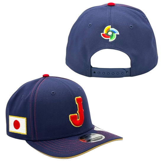 Japan New Era Navy 2026 World Baseball Classic With Flag 9SEVENTY Stretch Fit Snapback Hat