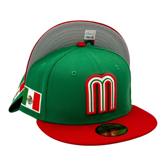 Mexico New Era Green/Red 2026 World Baseball Classic With Flag 59FIFTY Fitted Hat