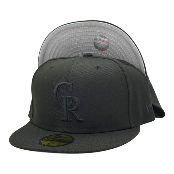 Colorado Rockies New Era Black On Black 59FIFTY Fitted Hat
