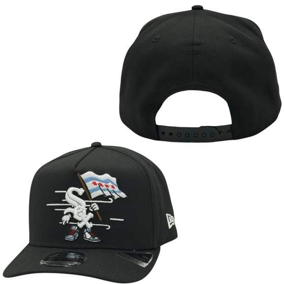 Chicago White Sox New Era Black Cartoon 9FIFTY A-Frame Adjustable Snapback Hat