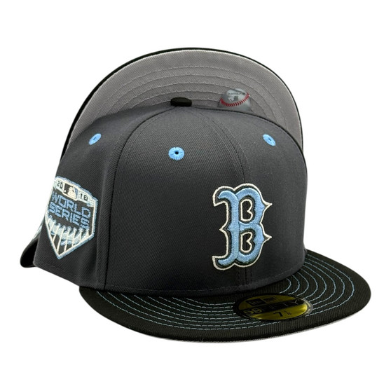 Boston Red Sox New Era Dark Gray/Black 2016 World Series Patch 59FIFTY Fitted Hat