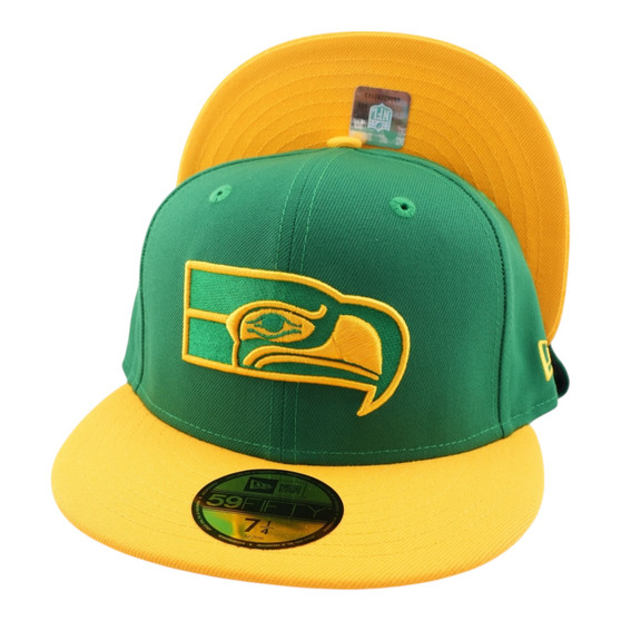 Seattle Seahawks New Era Green/Gold Retro Logo 59FIFTY Fitted Hat