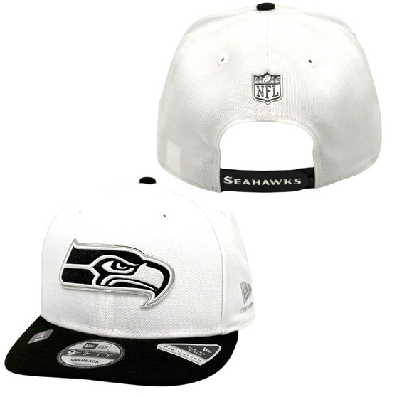 Seattle Seahawks New Era White/Black 2026 NFL Draft 9FIFTY Adjustable Snapback Hat