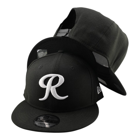 Tacoma Rainiers New Era Black With White Letter "R" 9FIFTY Adjustable Snapback Hat