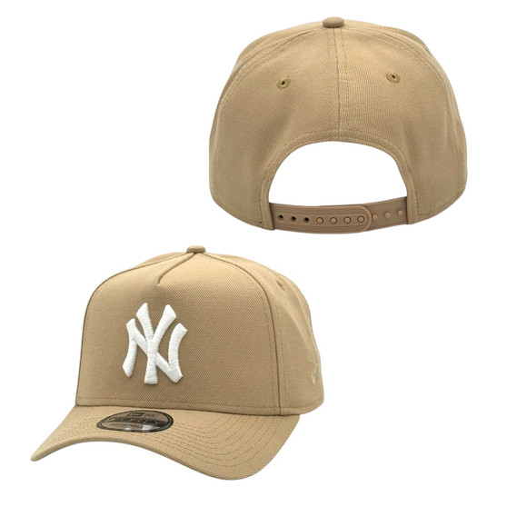 New York Yankees New Era Wheat With Basic Team Logo 9FORTY A-Frame Adjustable Snapback Hat