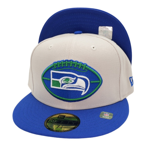 Seattle Seahawks New Era Stone /Royal Blue 2024 Sideline Historic 59FIFTY Fitted Hat