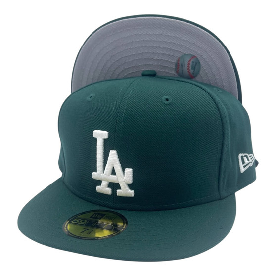 Los Angeles Dodgers New Era Dark Green With White Logo 59FIFTY Fitted Hat