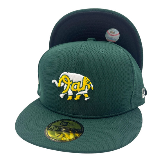 Oakland Athletics New Era All Dark Green Cooperstown Logo Jersey Mesh 59FIFTY Fitted Hat