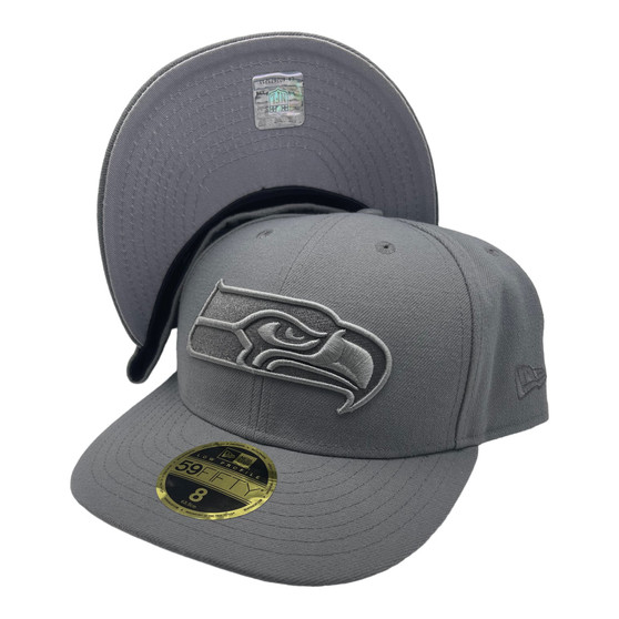 Seattle Seahawks New Era All Dark Gray Low Profile 59FIFTY Fitted Hat