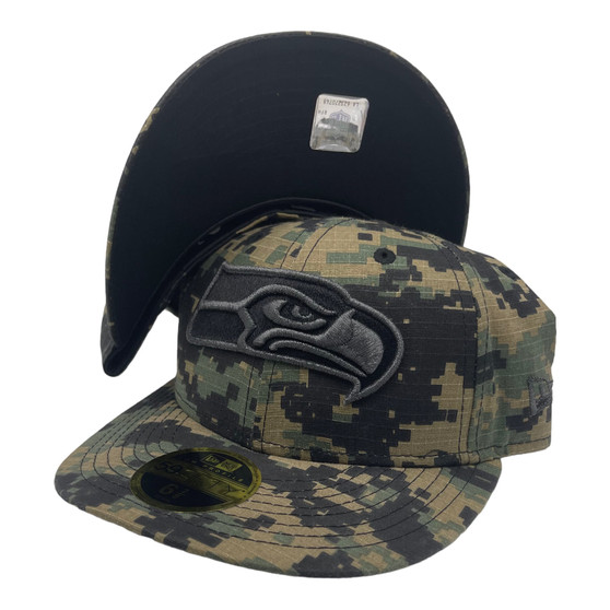 Seattle Seahawks New Era All Green Digital Camo Low Profile 59FIFTY Fitted Hat