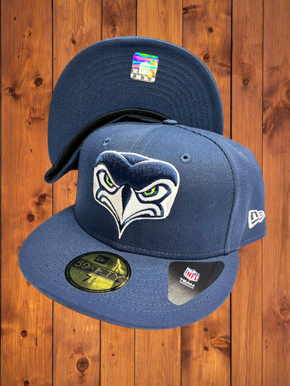 Seattle Seahawks New Era All Navy Alternate Team Logo 59FIFTY Fitted Hat