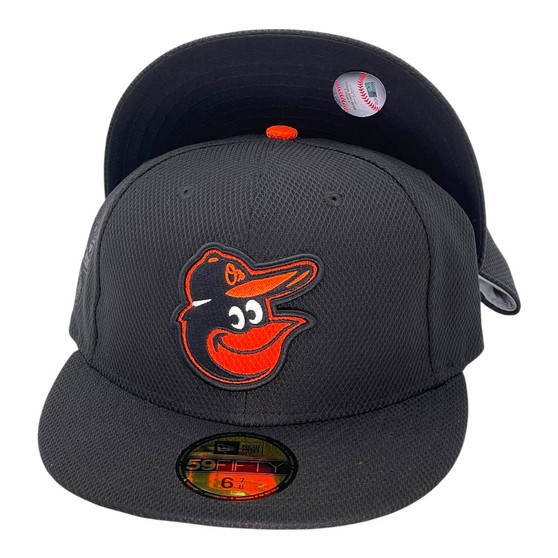 Baltimore Orioles New Era All Black Diamond Era With The American League Patch On Side 59FIFTY Fitted Hat