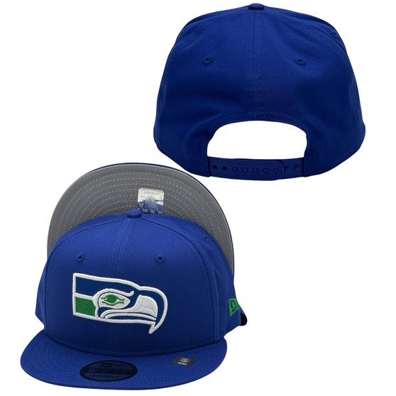 Seattle Seahawks New Era Royal Blue Retro Logo 9FIFTY Adjustable Snapback Hat