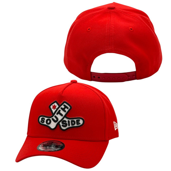 Chicago White Sox New Era City Connect Red With Socks Logo 9FORTY A-Frame Adjustable Snapback Hat