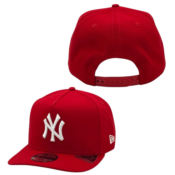 New York Yankees New Era Red With Classic Logo 9FIFTY A-Frame Adjustable Snapback Hat