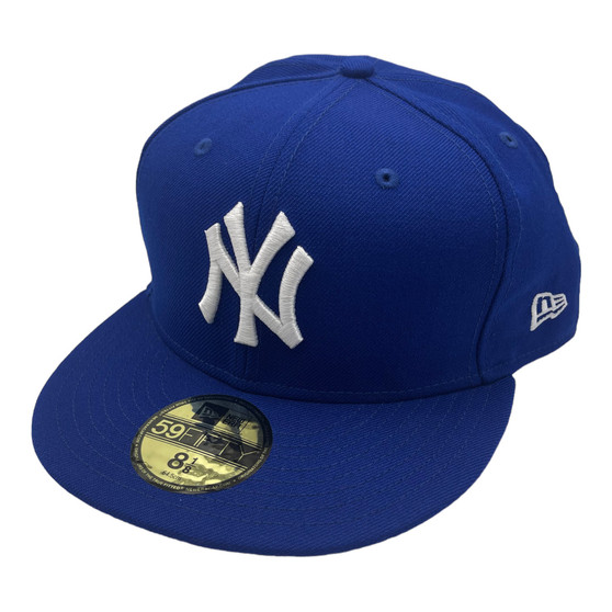 New York Yankees New Era All Royal Blue With White Logo 59FIFTY Fitted Hat