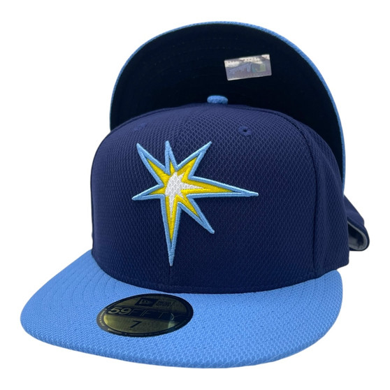 Tampa Bay Rays New Era All Navy With Sky Blue Bill And American League Logo On Side Diamond Era 59FIFTY Fitted Hat