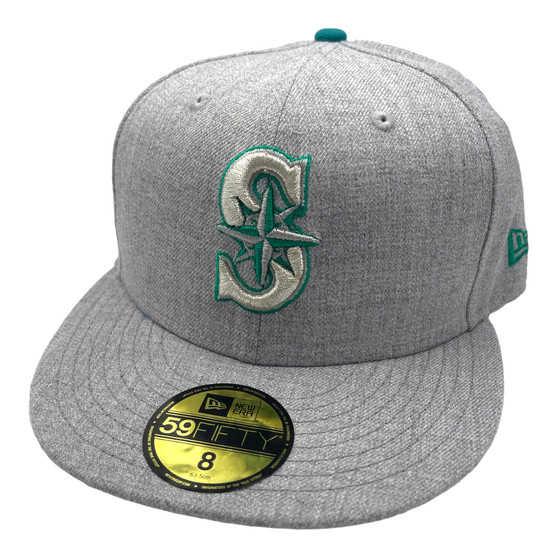 Seattle Mariners New Era All Heather Gray With Northwest Green Logo 59FIFTY Fitted Hat