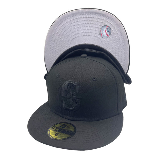 Seattle Mariners New Era Black On Black 59FIFTY Fitted Hat