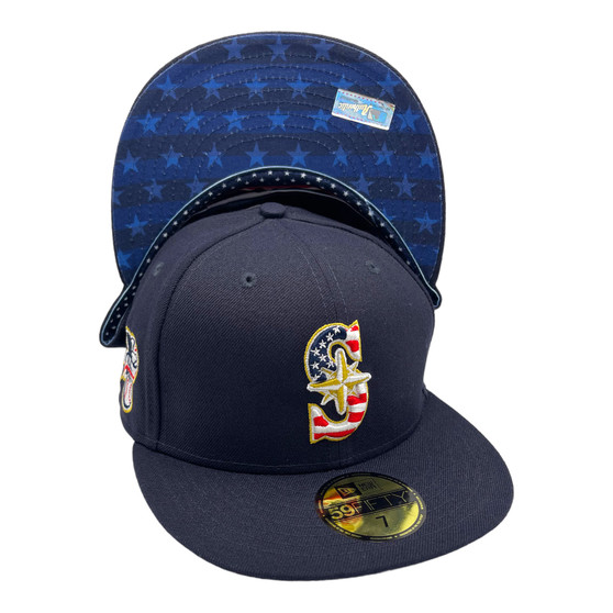 Seattle Mariners New Era All Navy 2018 Stars & Stripes 4th of July On-Field 59FIFTY Fitted Hat