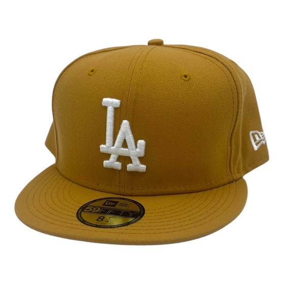 Los Angeles Dodgers New Era All Panama Tan With White Logo 59FIFTY Fitted Hat