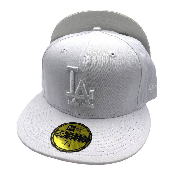 Los Angeles Dodgers New Era All White On White 59FIFTY Fitted Hat