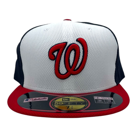 Washington Nationals New Era White Front/Red Bill And Navy Blue Back Diamond Era 59FIFTY Fitted Hat