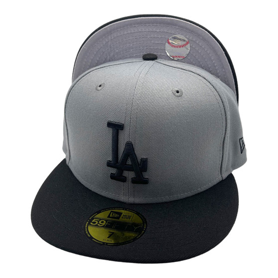 Los Angeles Dodgers New Era Storm Gray With Black Bill 59FIFTY Fitted Hat