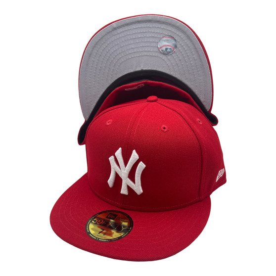 New York Yankees New Era All Red With White Logo 59FIFTY Fitted Hat