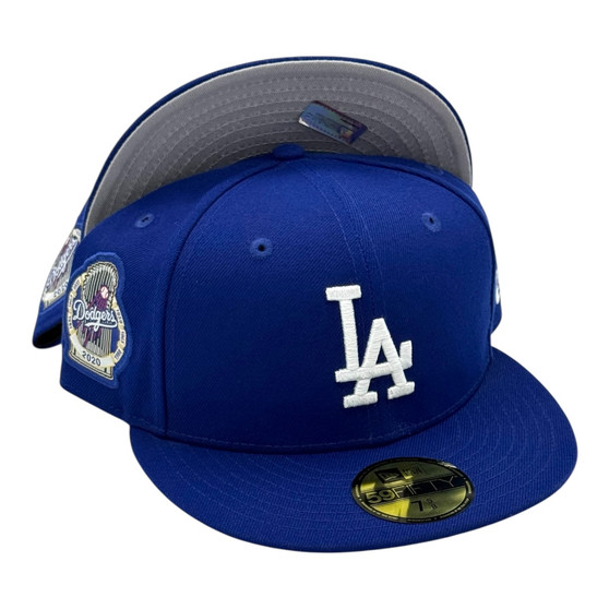 Los Angeles Dodgers New Era All Royal Blue With The Years of Champions Side Patch 59FIFTY Fitted Hat