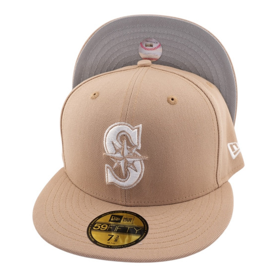 Seattle Mariners New Era Camel Tan And Light Gray Bottom 59FIFTY Fitted Hat