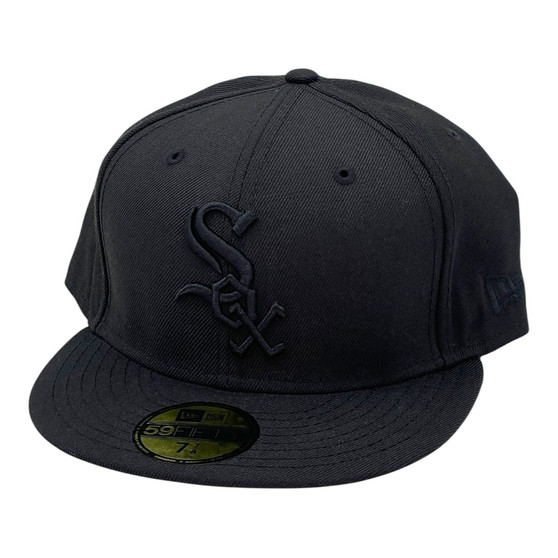 Chicago White Sox New Era Black On Black With Black Bottom 59FIFTY Fitted Hat