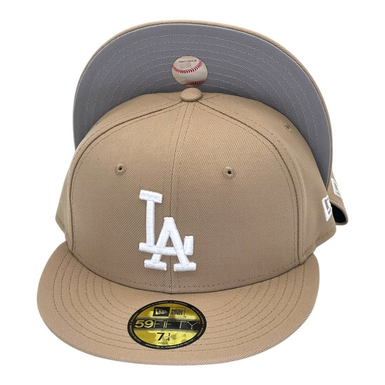 Los Angeles Dodgers New Era All Camel Tan And Light Gray Bottom 59FIFTY Fitted Hat