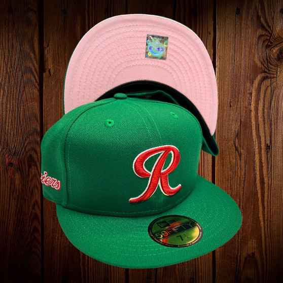 Tacoma Rainiers New Era All Green/Pink Bottom With Rainiers Patch On Side 59FIFTY Fitted Hat