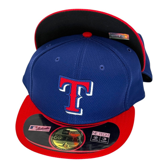 Texas Rangers New Era All Dark Royal Blue/Red Bill Diamond Era 59FIFTY Fitted Hat