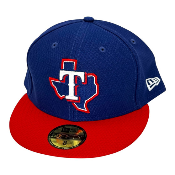 Texas Rangers New Era All Dark Royal Blue/Red Bill With State Logo Diamond Era 59FIFTY Fitted Hat 2