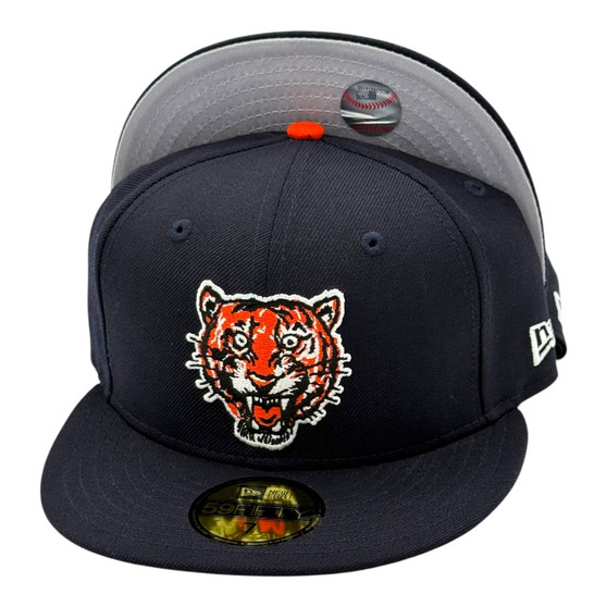 Detroit Tigers New Era All Navy Blue/Gray Bottom 1957 Cooperstown Logo 59FIFTY Fitted Hat