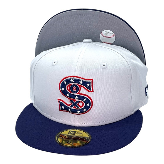 Chicago White Sox New Era White/Navy Bill 1917 Cooperstown Logo 59FIFTY Fitted Hat