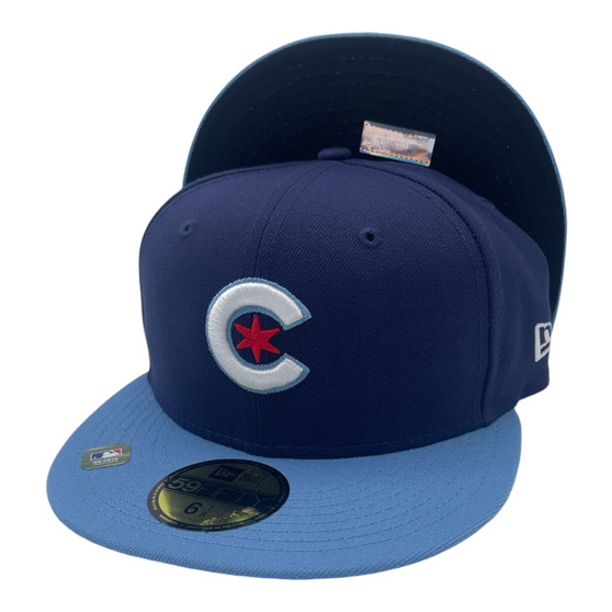 Chicago Cubs New Era Navy/Sky Blue Bill City Connect 59FIFTY Fitted Hat