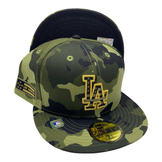Los Angeles Dodgers New Era Camo 2022 Armed Forces Day On-Field 59FIFTY Fitted Hat