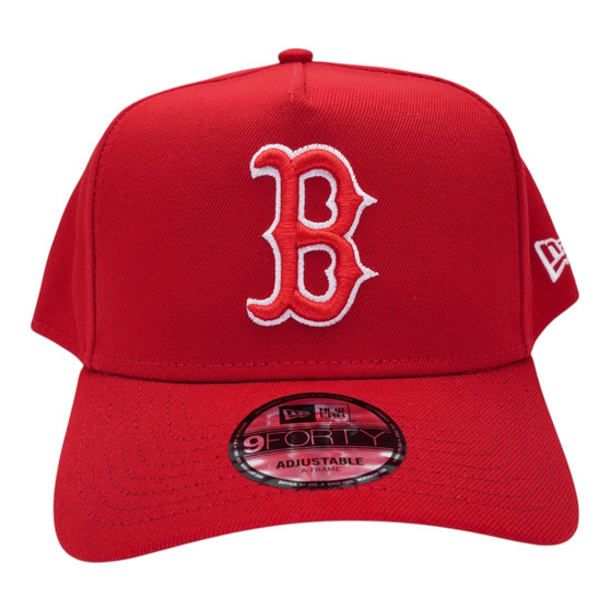 Boston Red Sox New Era All Red And Gray Bottom 9FORTY A-Frame Adjustable Snapback Hat