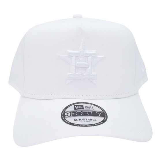 Houston Astros New Era All White And Gray Bottom 9FORTY A-Frame Adjustable Snapback Hat