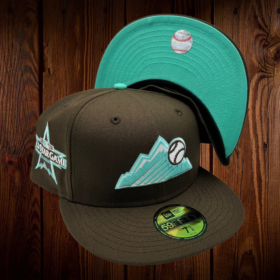 Denver Rockies New Era Chocolate Mint Ice Cream All Walnut/Clear Mint Bottom With 2021 All-Star Patch On Side 59FIFTY Fitted Hat