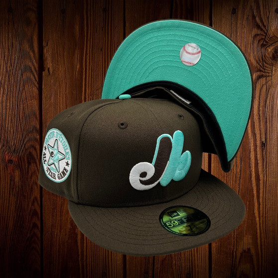 Montreal Expos New Era Chocolate Mint Ice Cream All Walnut/Clear Mint Bottom With 1988 All-Star Patch On Side 59FIFTY Fitted Hat