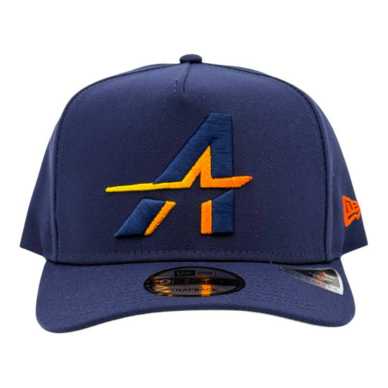 Houston Astros New Era All Navy 2025 Logo And Gray Bottom 9FIFTY A-Frame Adjustable Snapback Hat