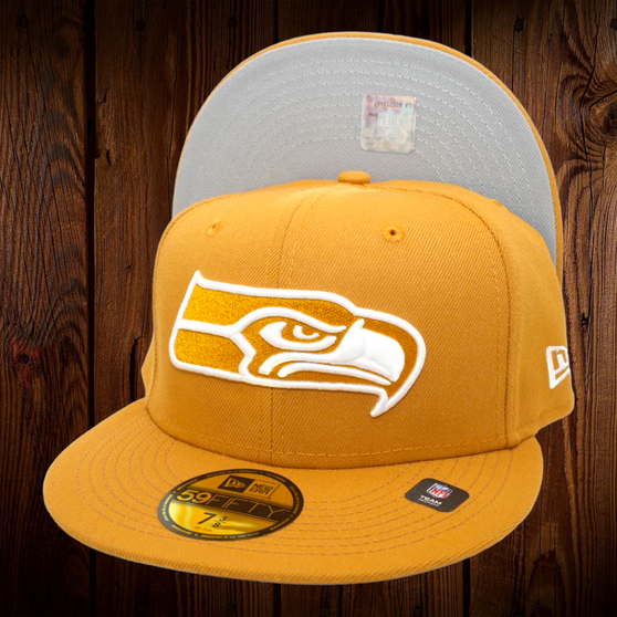 Seattle Seahawks New Era All Panama Tan With Light Gray Bottom 59FIFTY Fitted Hat
