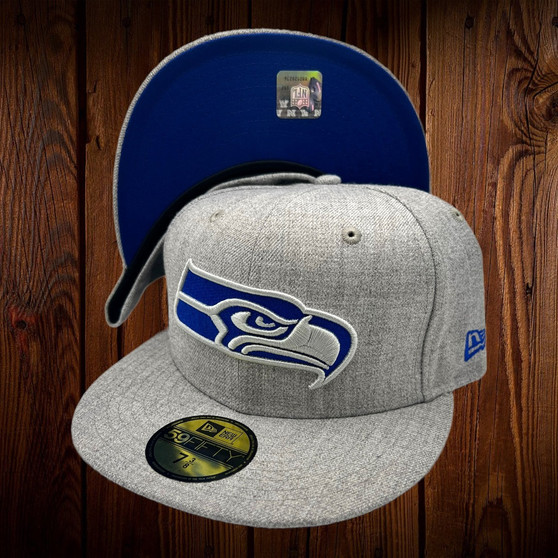 Seattle Seahawks New Era All Heather Gray With Royal Blue Bottom 59FIFTY Fitted Hat